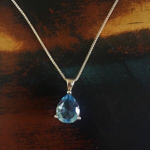 Light Blue Crystal Necklace (SIlver)